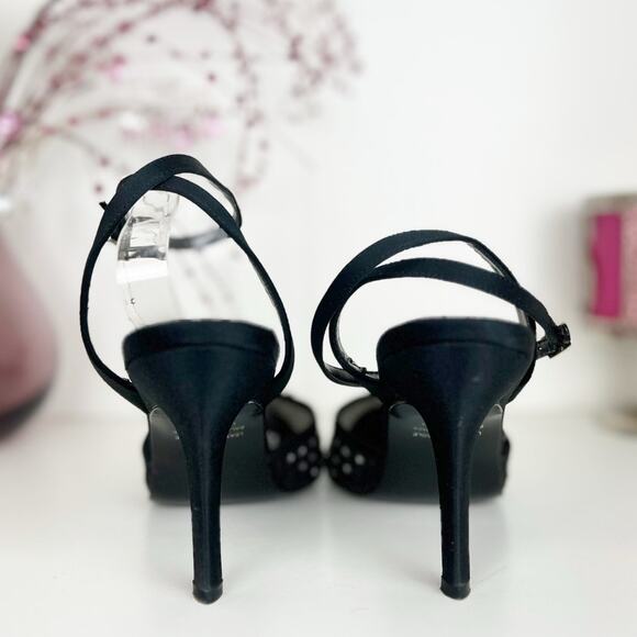 Alfani Sunset Black Rhinestone Pointed Toe Ankle Strap Stiletto Pumps Size 8 M - Picture 4 of 10